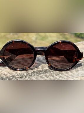 😎 New Marc New York Round Tortoiseshell Sunglasses Brown Lenses